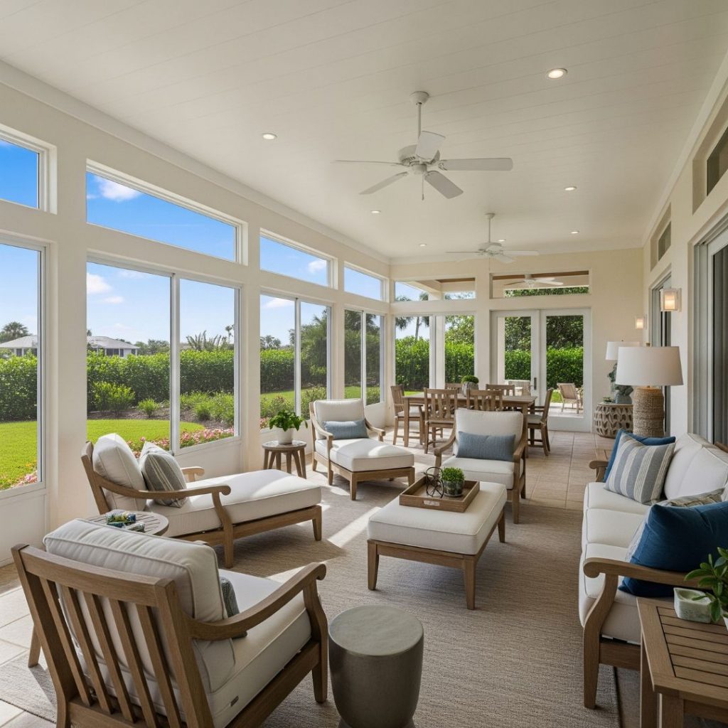 sunroom in back of home